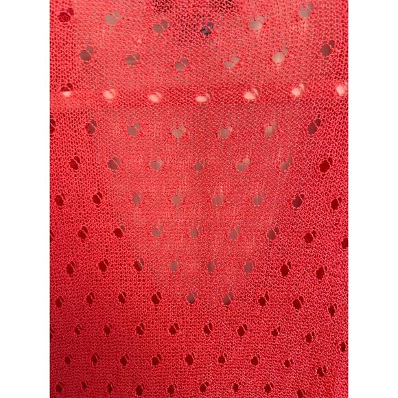 Sag Harbor Coral Scoop Neck Open Knit Sweater Coastal Lightweight Shirt Stretch - Picture 4 of 8